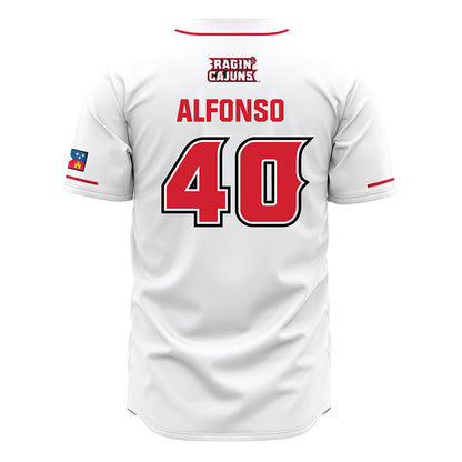 Louisiana - NCAA Baseball : Cowan Alfonso - White Jersey-1