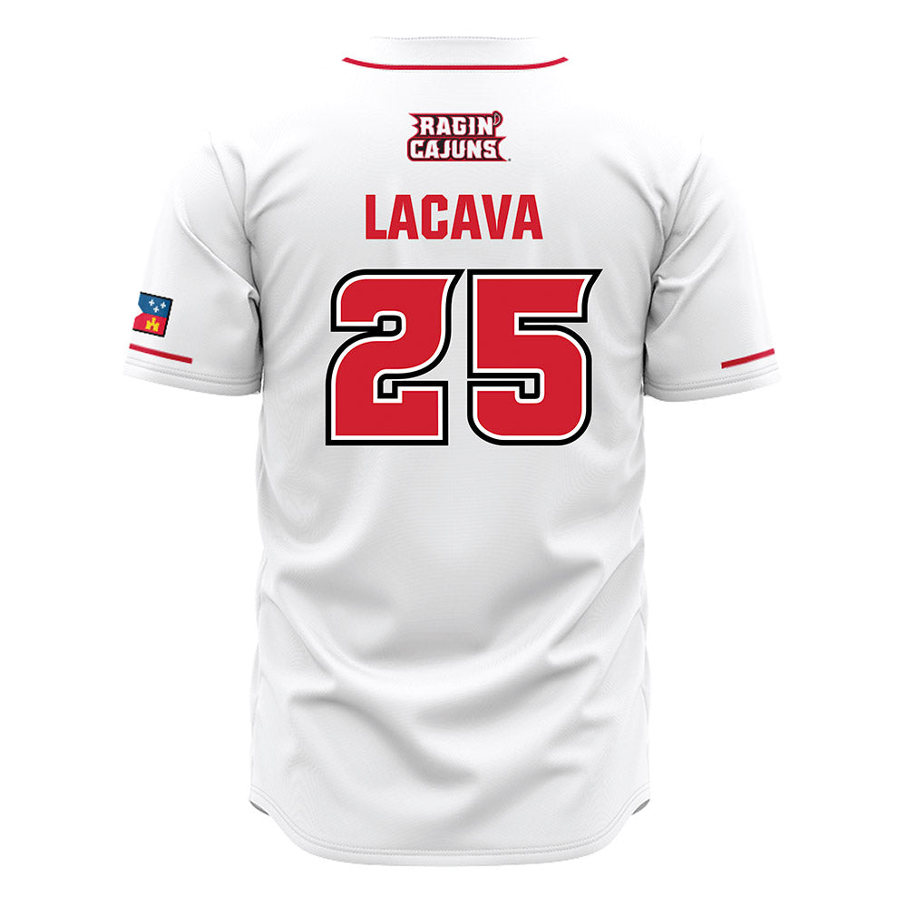 Louisiana - NCAA Baseball : Jayce LaCava - White Jersey-1