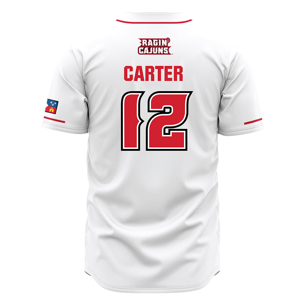 Louisiana - NCAA Baseball : Garret Carter - White Jersey-1