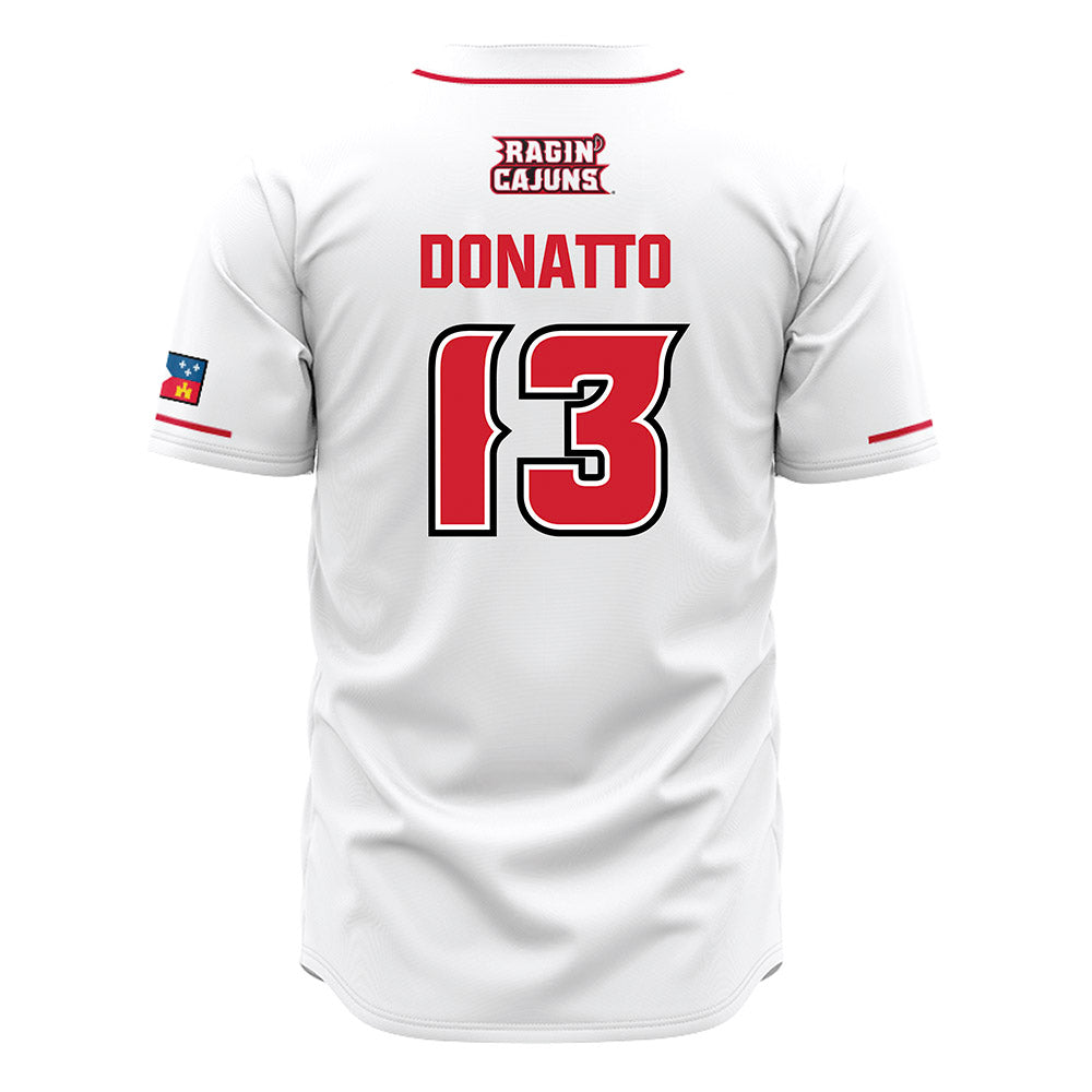 Louisiana - NCAA Baseball : Ahmar Donatto - White Jersey-1