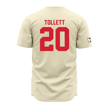 Louisiana - NCAA Baseball : JR Tollett - Cream Jersey-1