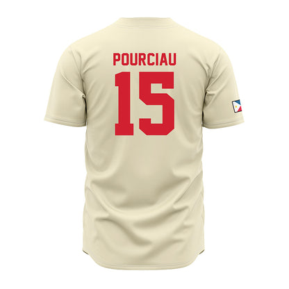 Louisiana - NCAA Baseball : Clayton Pourciau - Vintage Baseball Jersey Cream