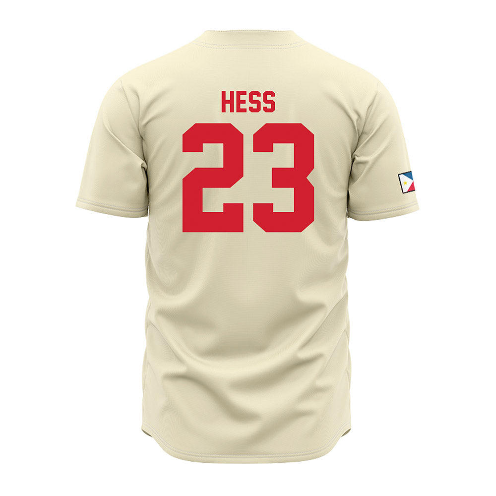 Louisiana - NCAA Baseball : Tate Hess - Cream Jersey-1