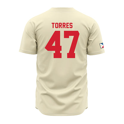 Louisiana - NCAA Baseball : Jose Torres - Vintage Baseball Jersey Cream