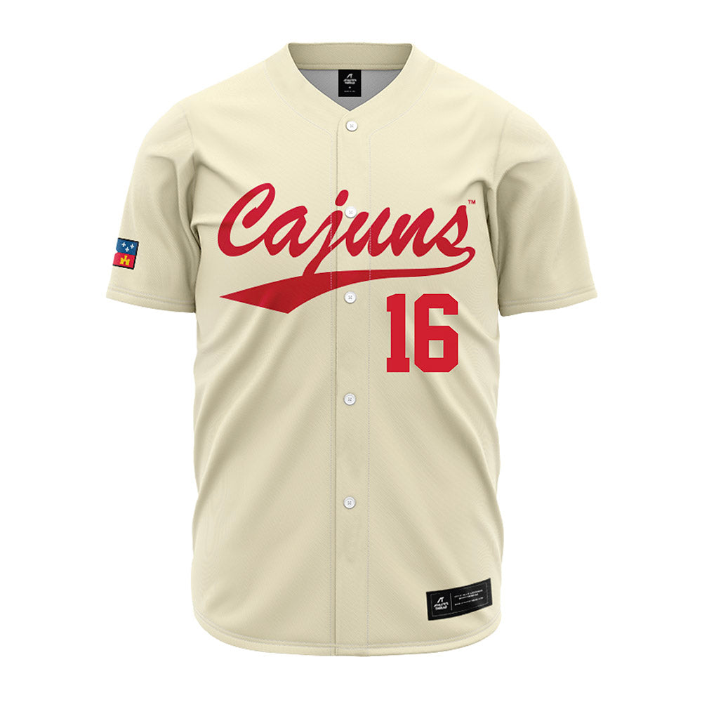 Louisiana - NCAA Baseball : Parker Smith - Cream Jersey-0