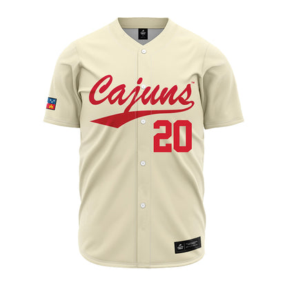 Louisiana - NCAA Baseball : JR Tollett - Cream Jersey-0