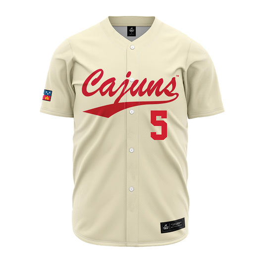 Louisiana - NCAA Baseball : Howard Dobson - Cream Jersey-0