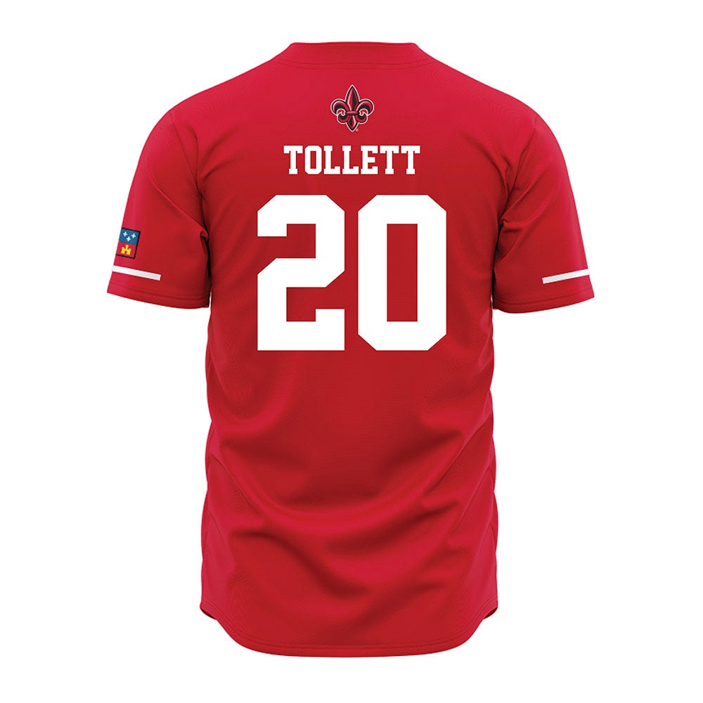 Louisiana - NCAA Baseball : JR Tollett - Red Jersey-1
