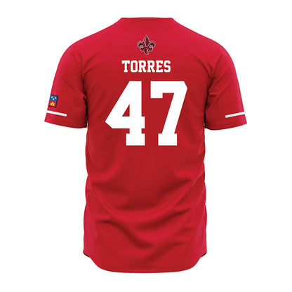 Louisiana - NCAA Baseball : Jose Torres - Vintage Baseball Jersey Red