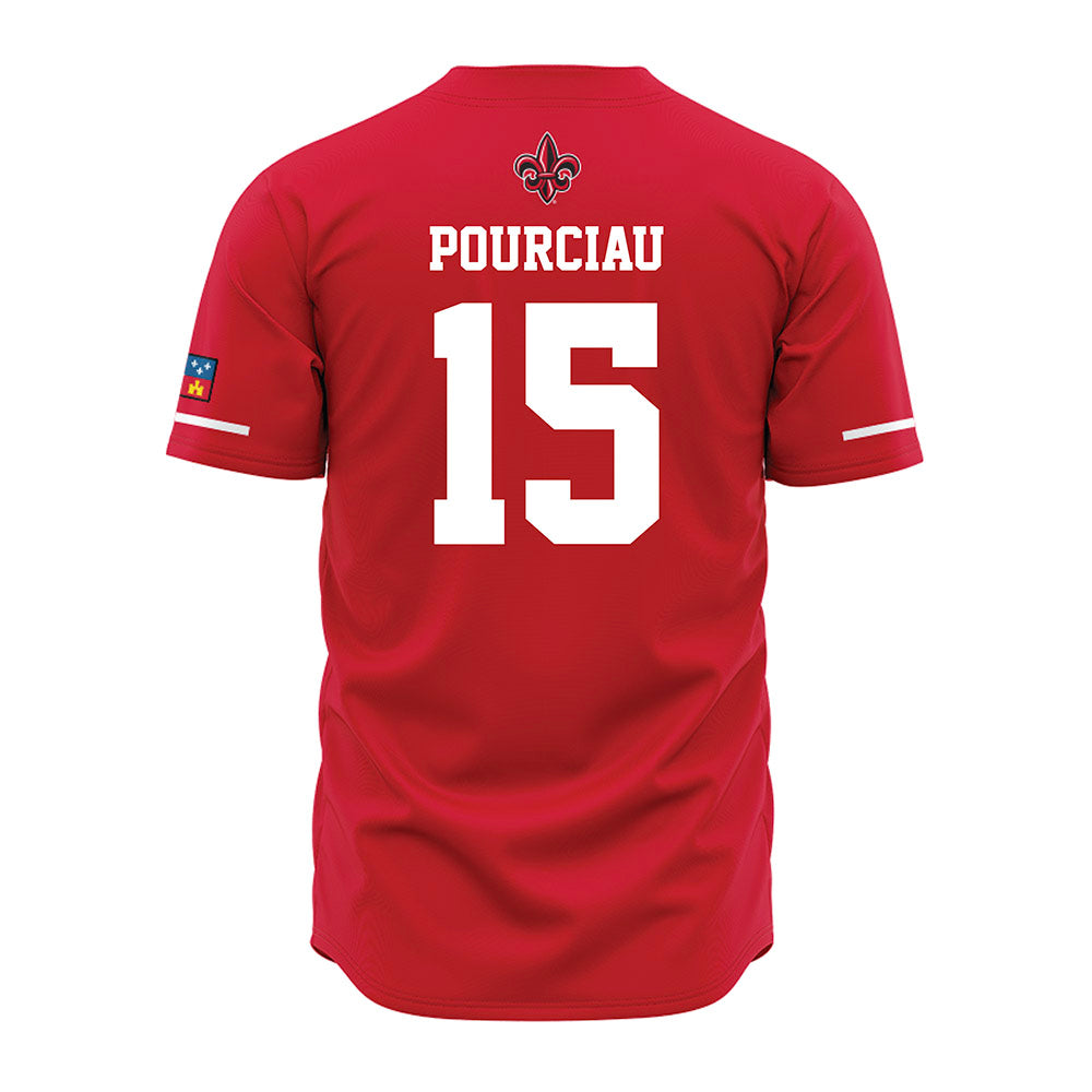 Louisiana - NCAA Baseball : Clayton Pourciau - Vintage Baseball Jersey Red