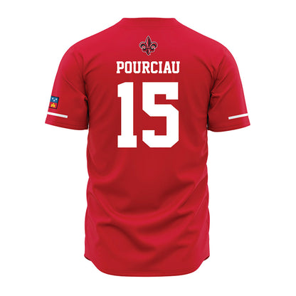 Louisiana - NCAA Baseball : Clayton Pourciau - Vintage Baseball Jersey Red