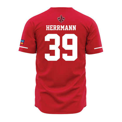 Louisiana - NCAA Baseball : Andrew Herrmann - Vintage Baseball Jersey Red