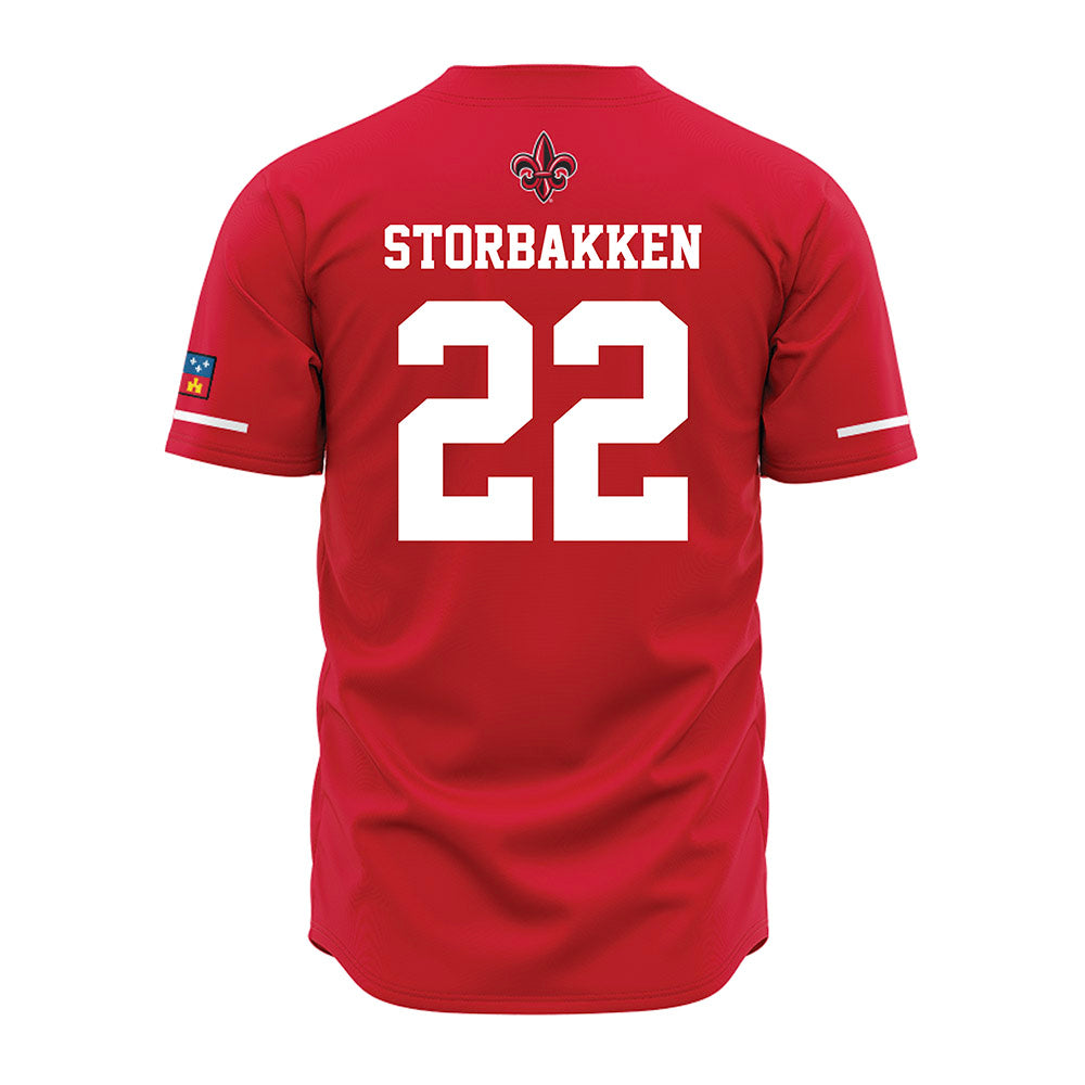 Louisiana - NCAA Baseball : Zach Storbakken - Vintage Baseball Jersey Red