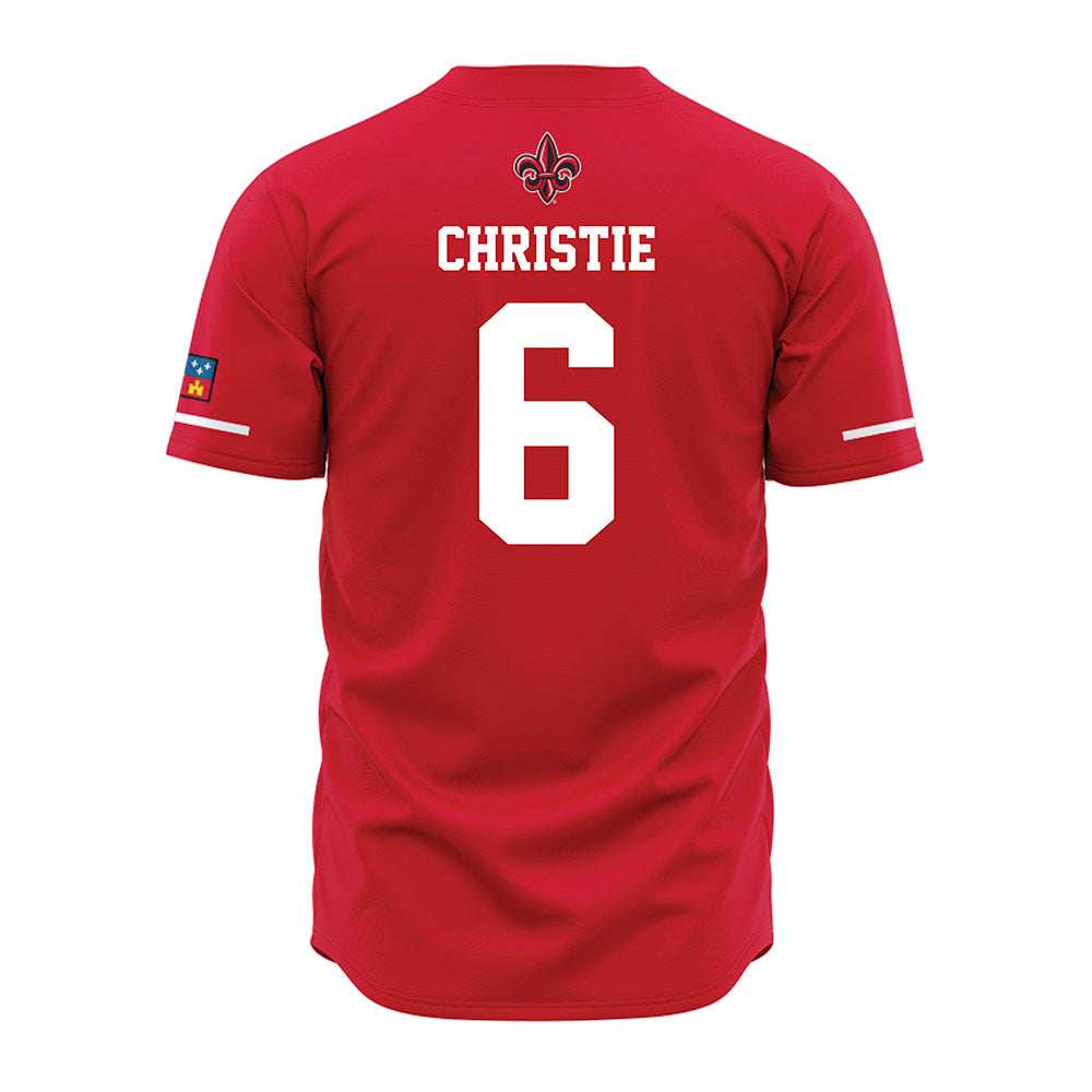 Louisiana - NCAA Baseball : David Christie - Vintage Baseball Jersey Red
