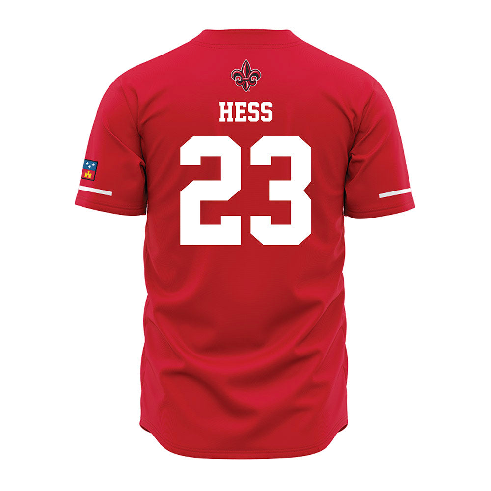 Louisiana - NCAA Baseball : Tate Hess - Red Jersey-1