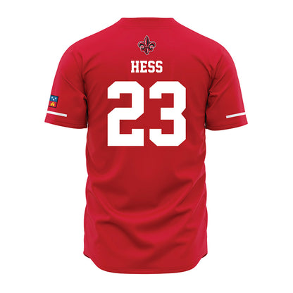 Louisiana - NCAA Baseball : Tate Hess - Red Jersey-1