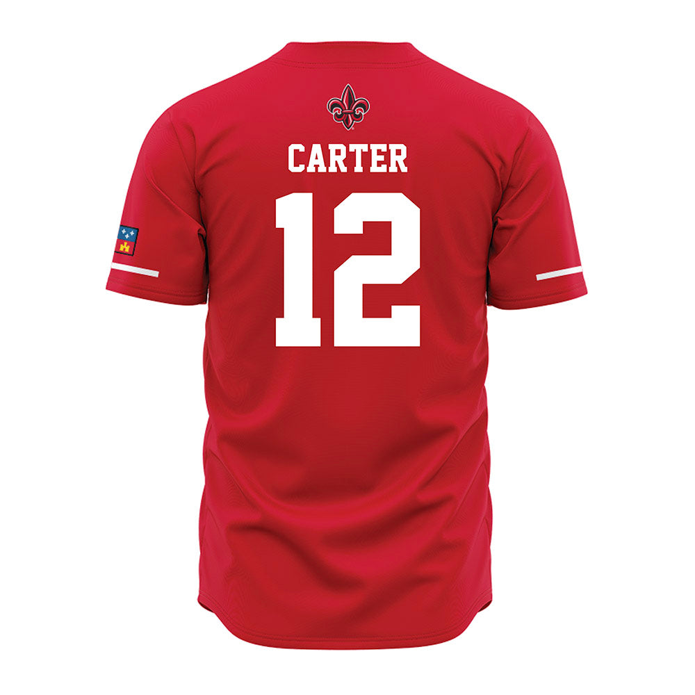 Louisiana - NCAA Baseball : Garret Carter - Red Jersey-1