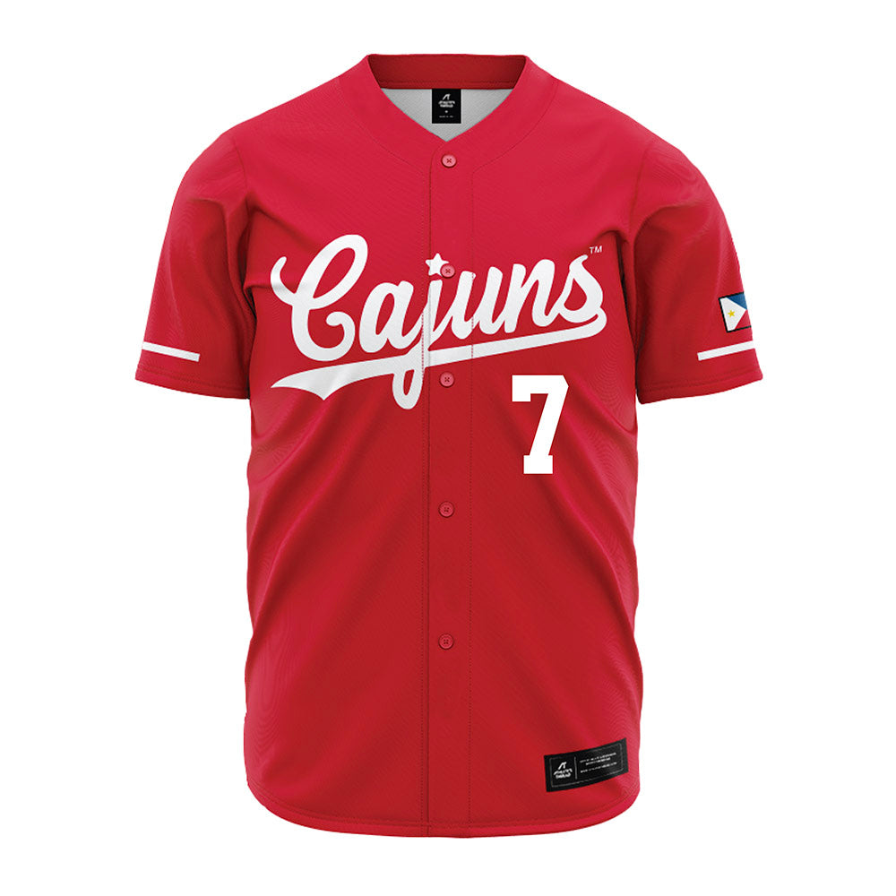 Louisiana - NCAA Baseball : Griffin Hebert - Red Jersey-0