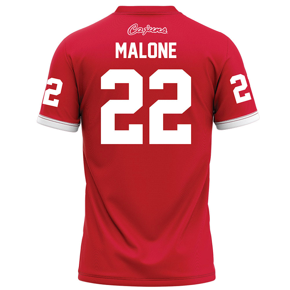 Louisiana - NCAA Football : Kevin Malone - Red Football Jersey-1