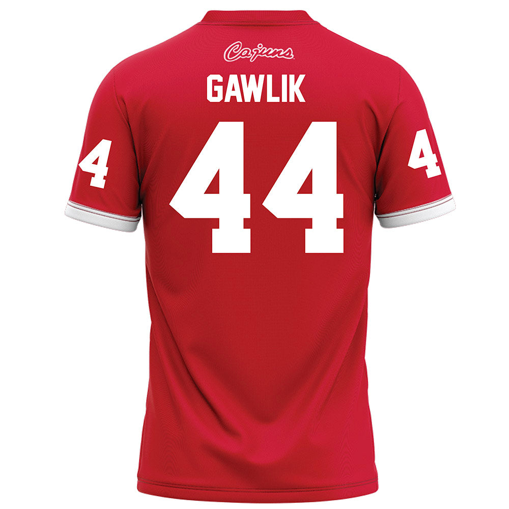 Louisiana - NCAA Football : Teddy Gawlik - Red Football Jersey