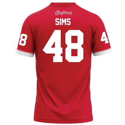 Louisiana - NCAA Football : Hunter Sims - Red Football Jersey-1