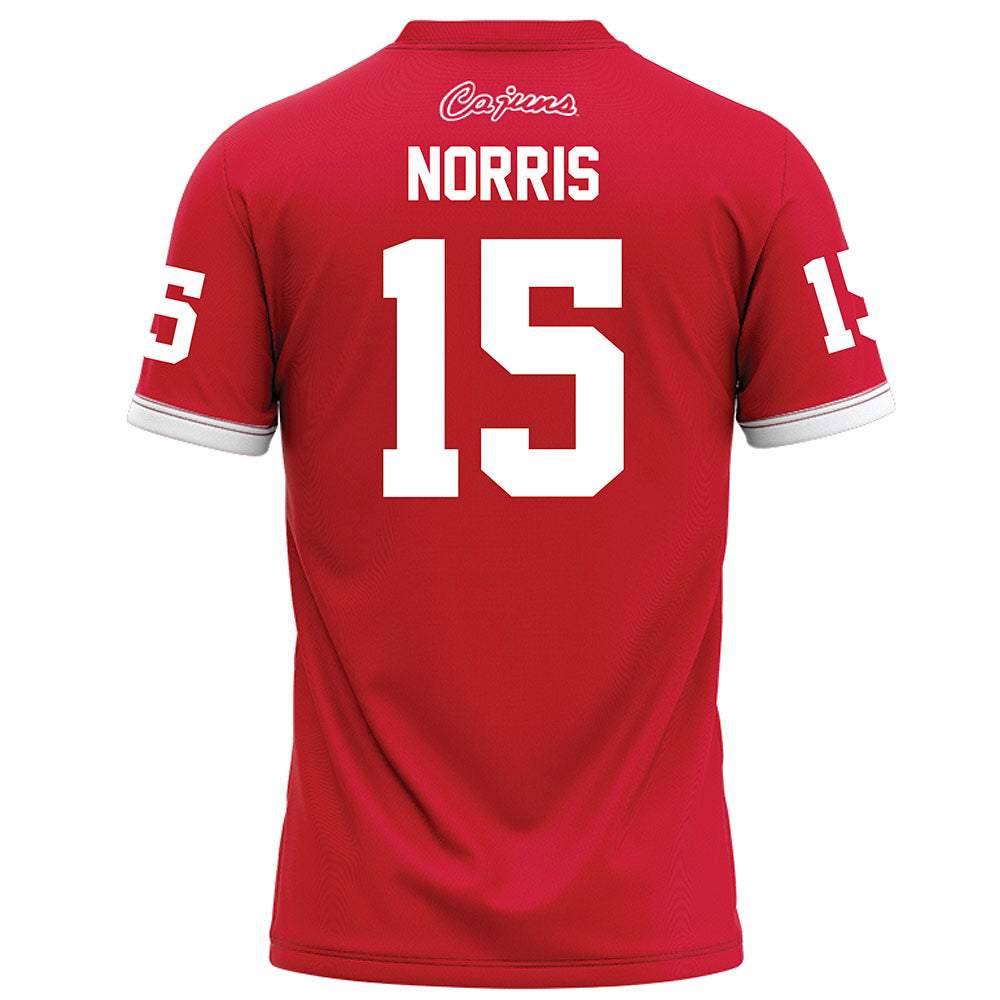 Louisiana - NCAA Football : Jacorian Norris - Red Football Jersey-1