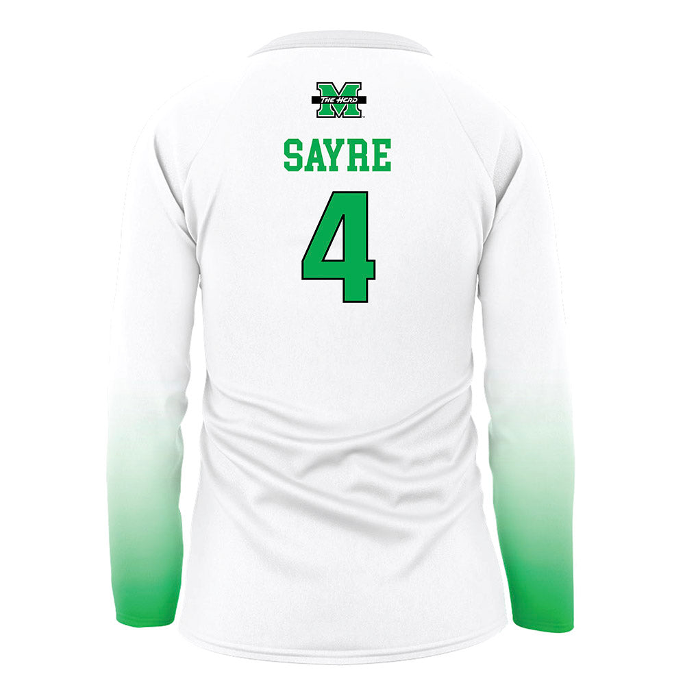 Marshall - NCAA Women's Volleyball : Emma Sayre - White Volleyball Jersey