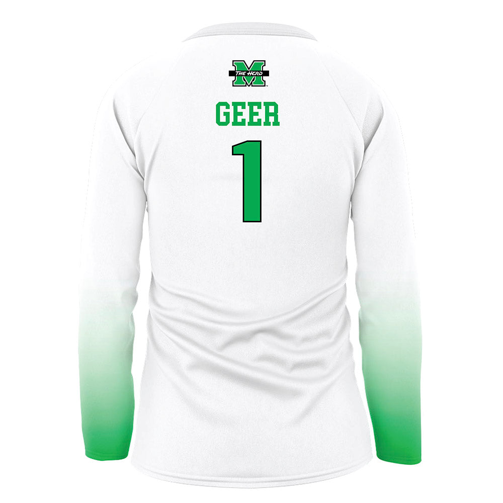 Marshall - NCAA Women's Volleyball : Audrey Geer - White Volleyball Jersey-1