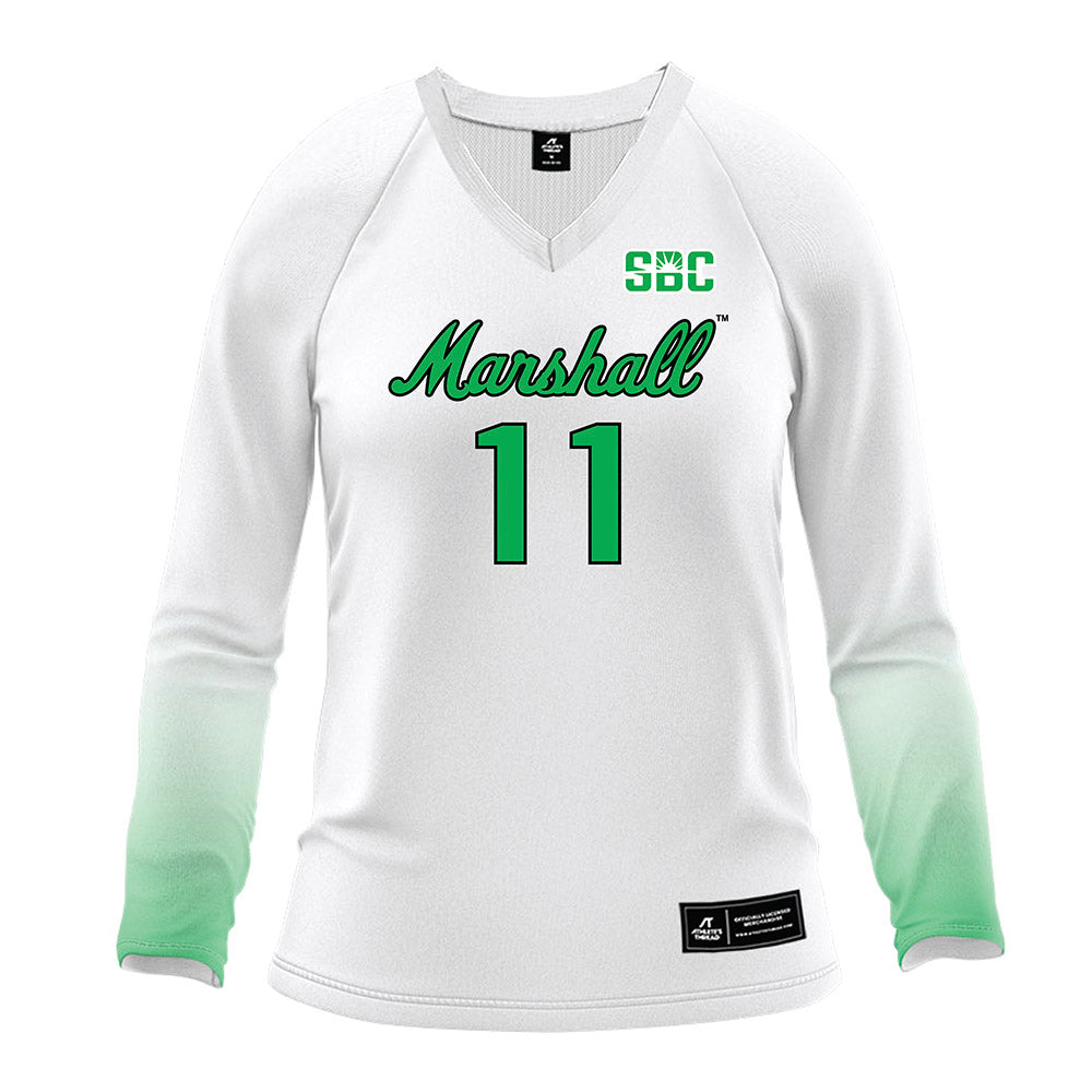 Marshall - NCAA Women's Volleyball : Emma Barnett - White Volleyball Jersey-0