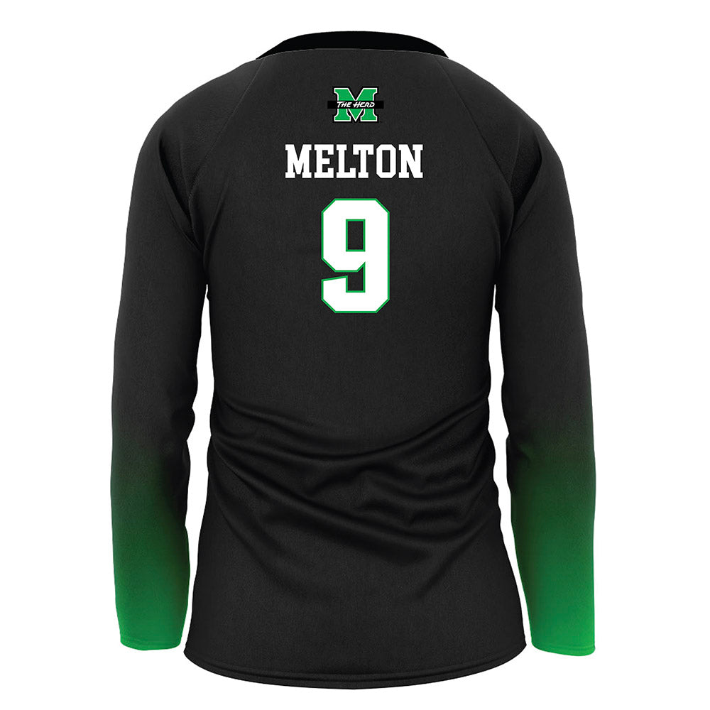 Marshall - NCAA Women's Volleyball : Teagan Melton - Black Volleyball Jersey