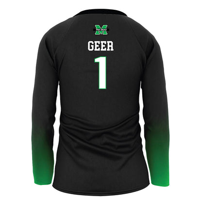 Marshall - NCAA Women's Volleyball : Audrey Geer - Black Volleyball Jersey-1