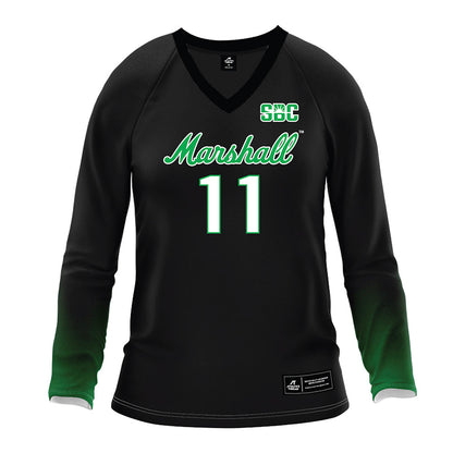 Marshall - NCAA Women's Volleyball : Emma Barnett - Black Volleyball Jersey-0