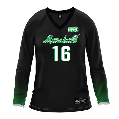 Marshall - NCAA Women's Volleyball : Marae Reilly - Black Volleyball Jersey-0