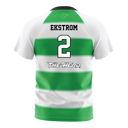 Marshall - NCAA Women's Soccer : Kajsa Ekstrom - Green Stripes Soccer Jersey