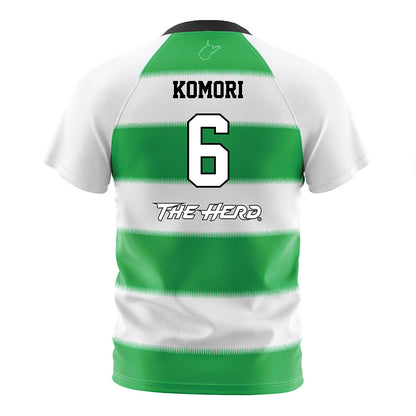 Marshall - NCAA Women's Soccer : Ami Komori - Green Stripes Soccer Jersey-1