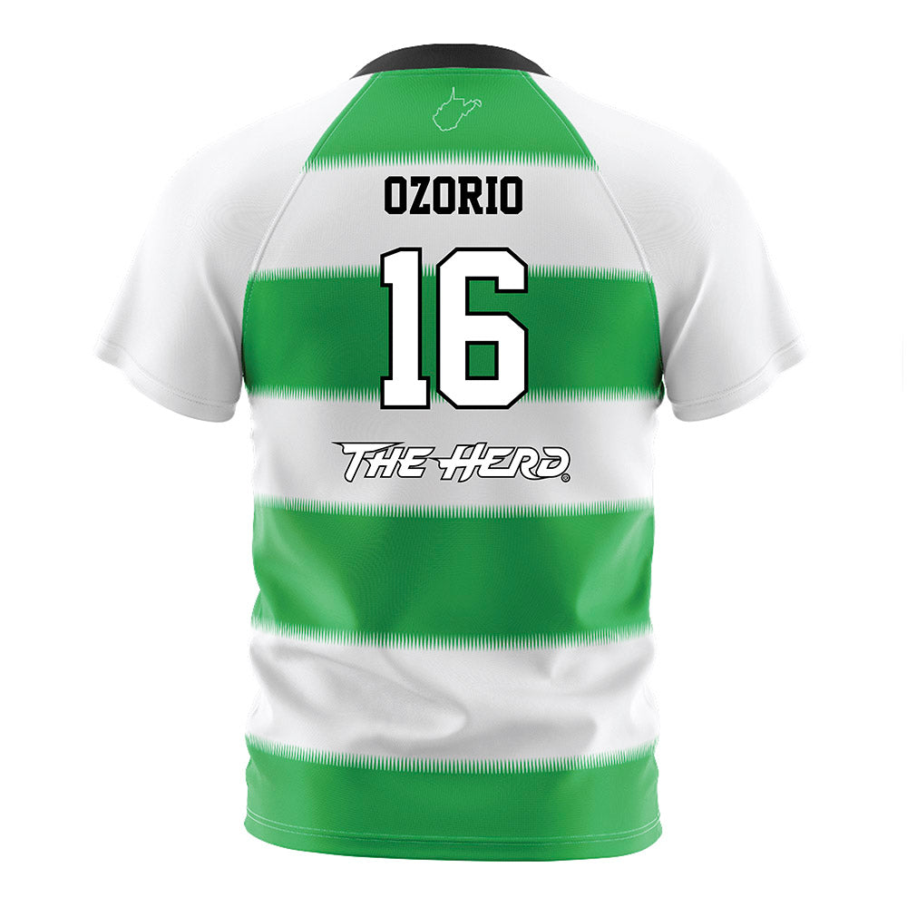 Marshall - NCAA Women's Soccer : Larissa Ozorio - Green Stripes Soccer Jersey