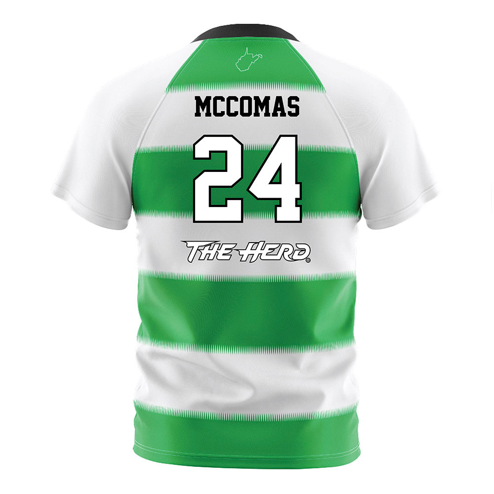 Marshall - NCAA Women's Soccer : Brooklyn McComas - Green Stripes Soccer Jersey-1