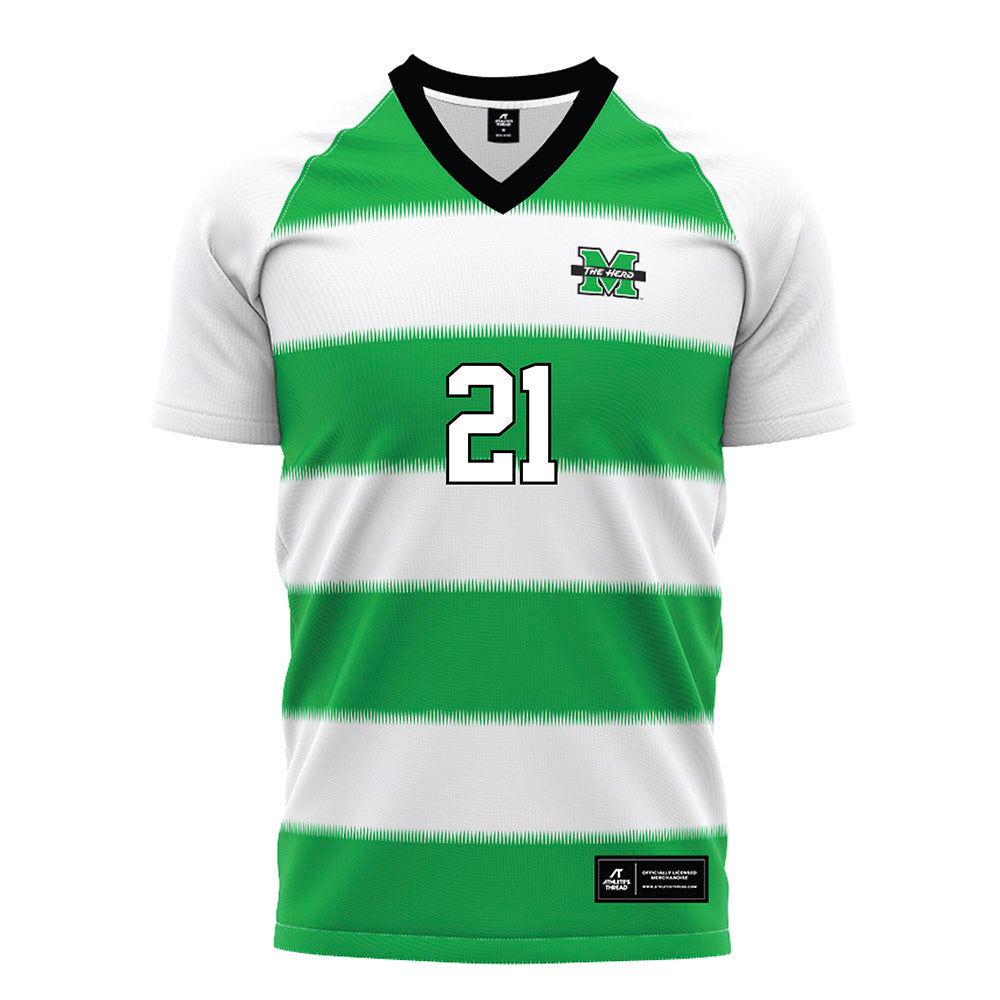 Marshall - NCAA Women's Soccer : Abigail Gerretsen - Green Stripes Soccer Jersey