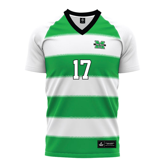 Marshall - NCAA Women's Soccer : Laura Rodriguez - Green Stripes Soccer Jersey-0