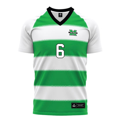 Marshall - NCAA Women's Soccer : Ami Komori - Green Stripes Soccer Jersey-0