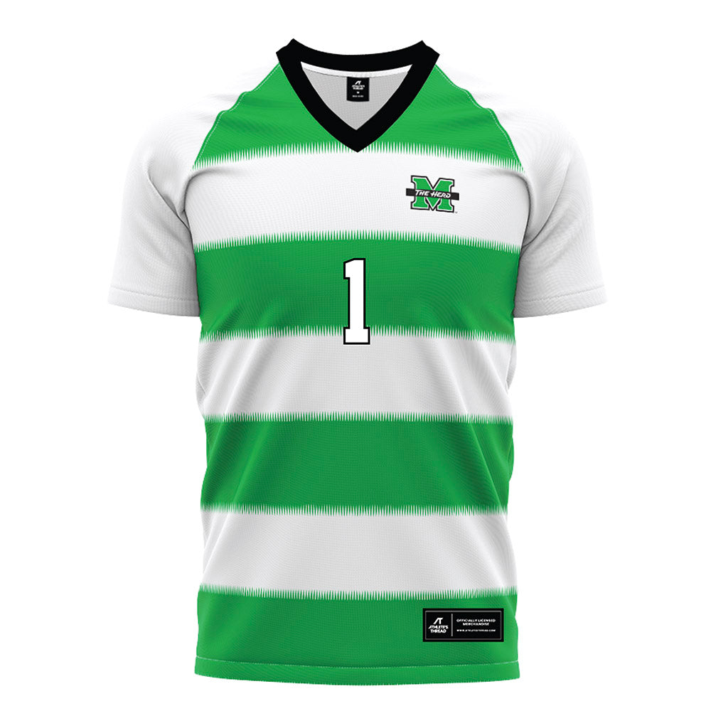Marshall - NCAA Women's Soccer : Emma Durand - Green Stripes Soccer Jersey-0