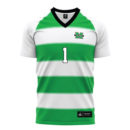 Marshall - NCAA Women's Soccer : Emma Durand - Green Stripes Soccer Jersey-0