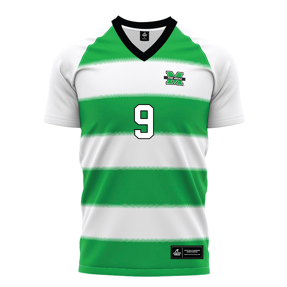 Marshall - NCAA Women's Soccer : Tiggi Gent - Green Stripes Soccer Jersey-0