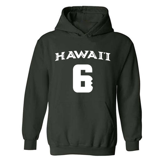 Hawaii - NCAA Women's Volleyball : Morghn Monahan - Replica Shersey Hooded Sweatshirt-0