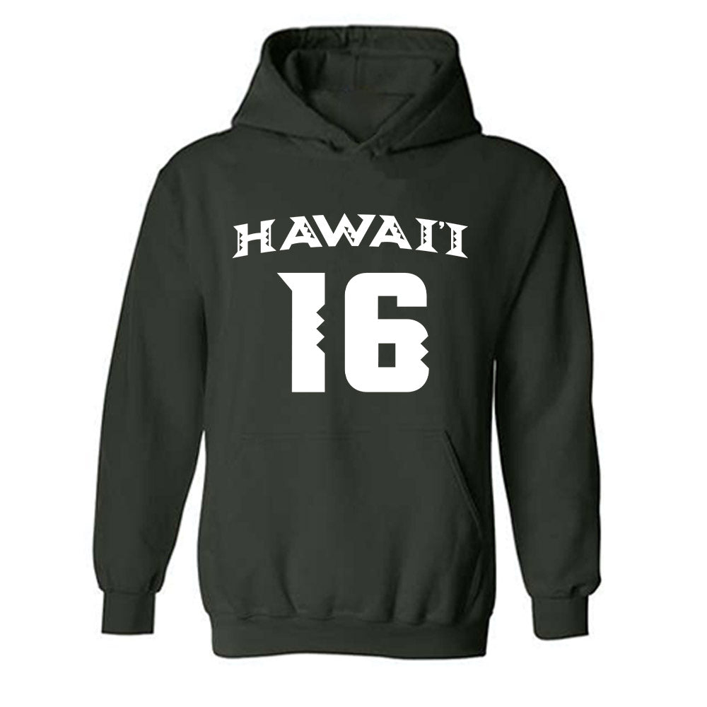 Hawaii - NCAA Women's Volleyball : Tayli Ikenaga - Replica Shersey Hooded Sweatshirt-0