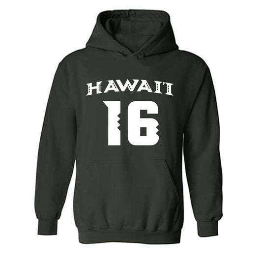 Hawaii - NCAA Women's Volleyball : Tayli Ikenaga - Replica Shersey Hooded Sweatshirt-0