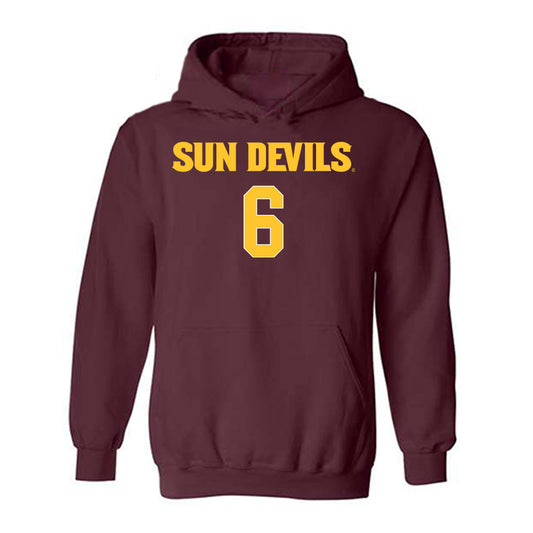 Arizona State - NCAA Women's Volleyball : Jadyn Wilgus - Replica Shersey Hooded Sweatshirt