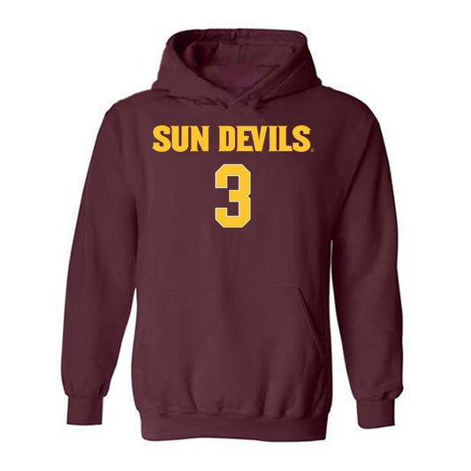 Arizona State - NCAA Women's Volleyball : Tatum Parrott - Replica Shersey Hooded Sweatshirt-0