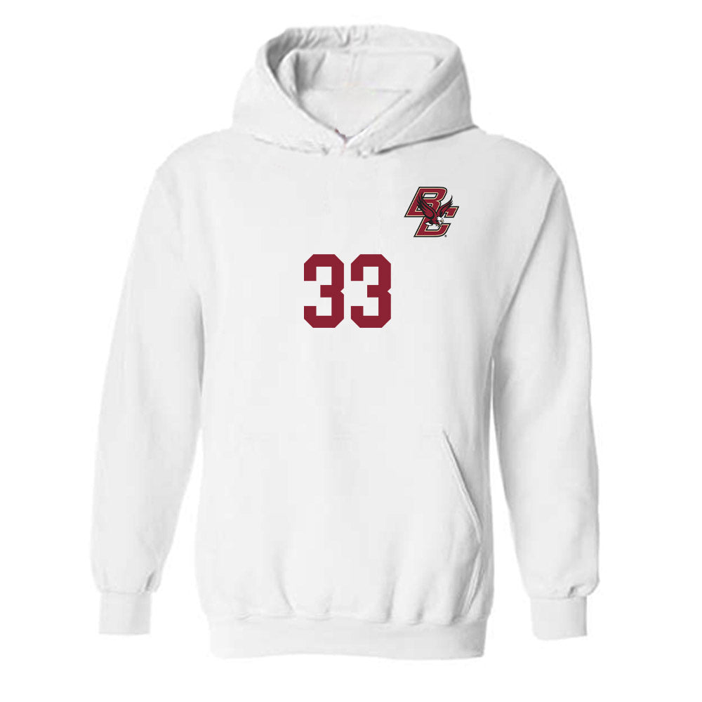Boston College - NCAA Women's Soccer : Faith Fenwick - Replica Shersey Hooded Sweatshirt-0