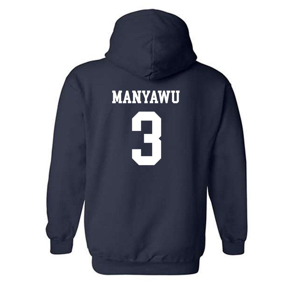 Drake - NCAA Men's Basketball : Cameron Manyawu - Generic Shersey Hooded Sweatshirt-1